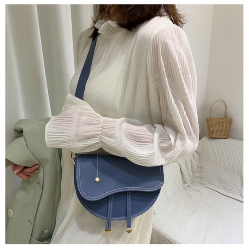 Túi xách mini nữ da Pu đeo chéo dáng tròn sang trọng