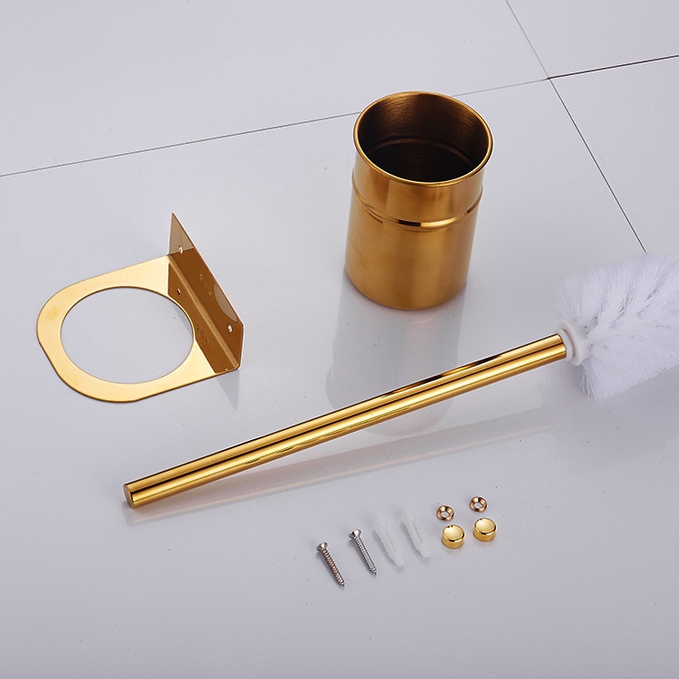 Firte Giá Đỡ Bàn Chải Vệ Sinh toilet Bằng Thép Không Gỉ Gắn Tường Màu Vàng Sang Trọng