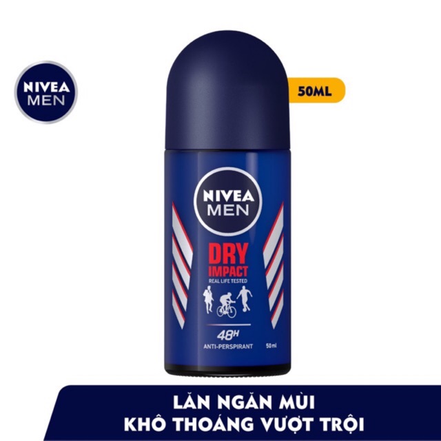 Lăn Khử Mùi Nivea Men Dry Impact 50ml hàng công ty