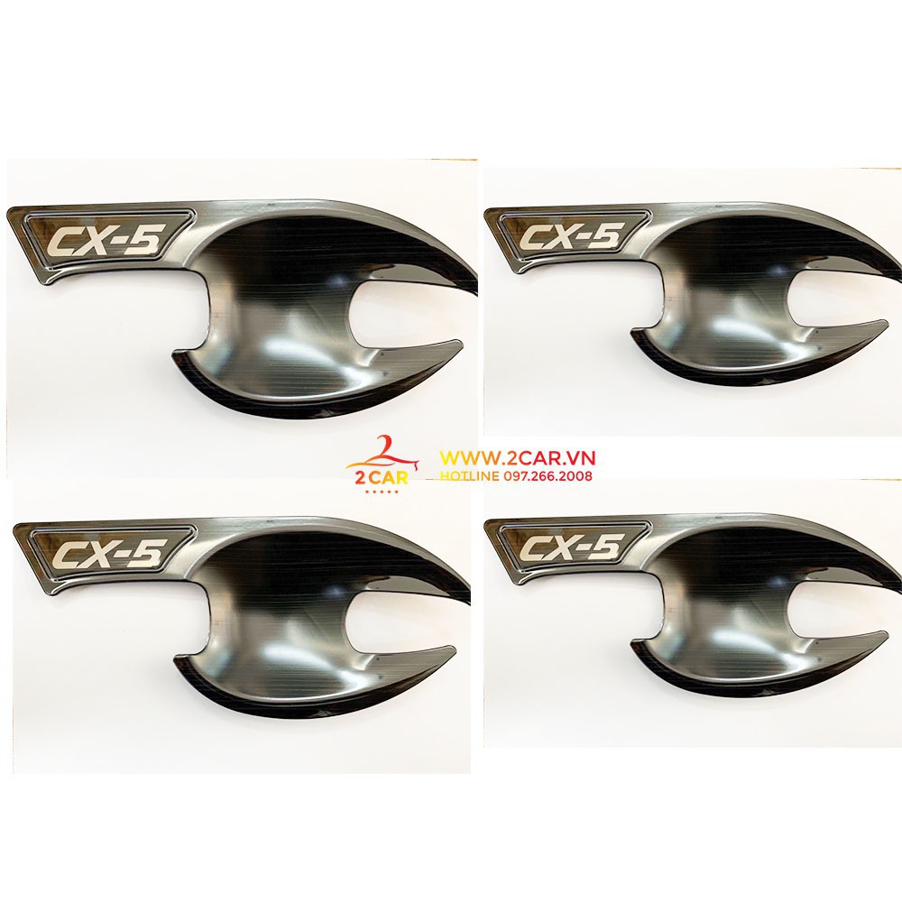Bộ Ốp tay nắm cửa, Hõm cửa xe Mazda CX-5, CX5 - vân Titan(hàng cao cấp)