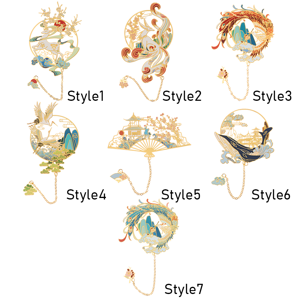 Kẹp Đánh Dấu Sách Bằng Đồng Thau Phối Tua Rua Phong Cách Retro Dành Cho Học Sinh Nhân Viên Văn Phòng Mihan