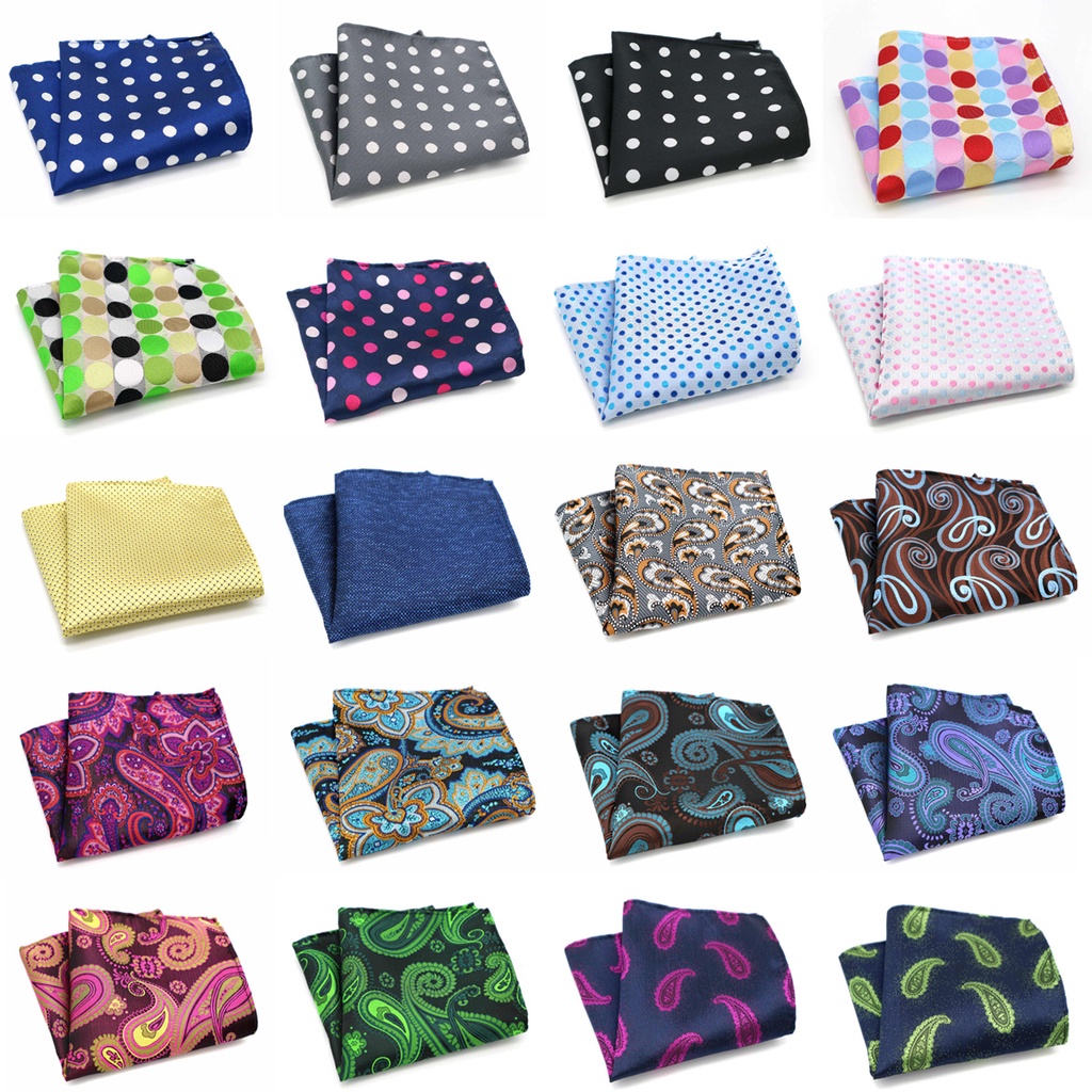 Khăn Tay Vuông / Khăn Tay / Ngực Bằng Lụa jacquard Họa Tiết Chấm Bi Có Túi Cho Nam Doanh Nhân Tiệc Cưới hankies