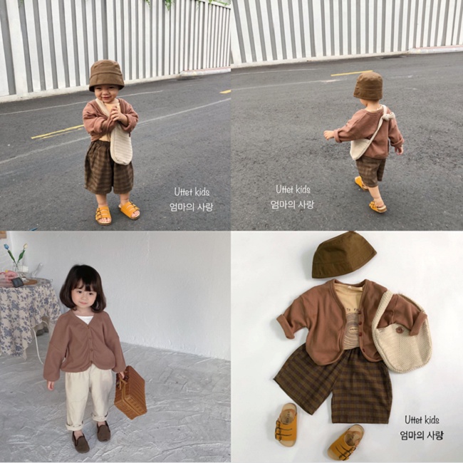 [Ảnh thật] áo khoác cardigan hàn quốc 1238 dành cho bé gái và bé trai size 80 đến 120 mùa thu và đông