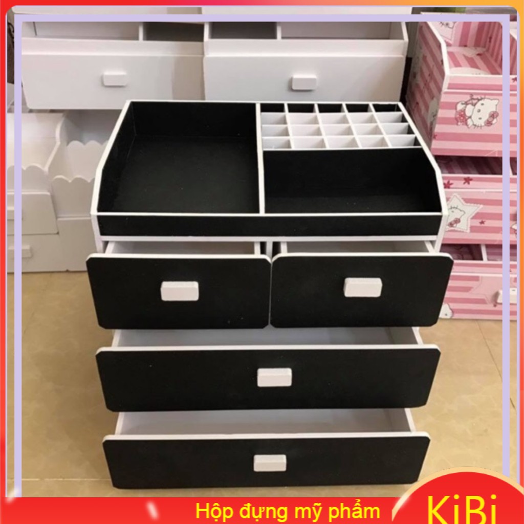 TỦ ĐEN 4 TẦNG TIỆN LỢI ĐỰNG SON PHẤN MỸ PHẨM