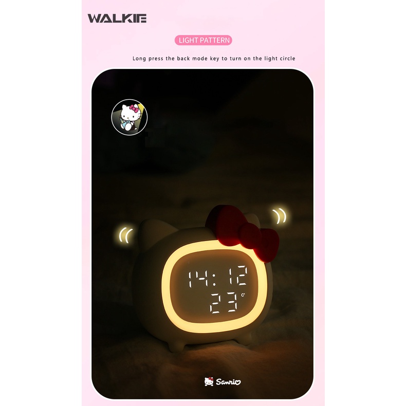SANRIO Đồng Hồ Báo Thức Thông Minh Kết Nối Bluetooth Hình Mèo Kitty Có Đèn Led Đa Năng