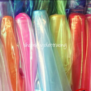 Vải voan kính dạ quang scrunchies