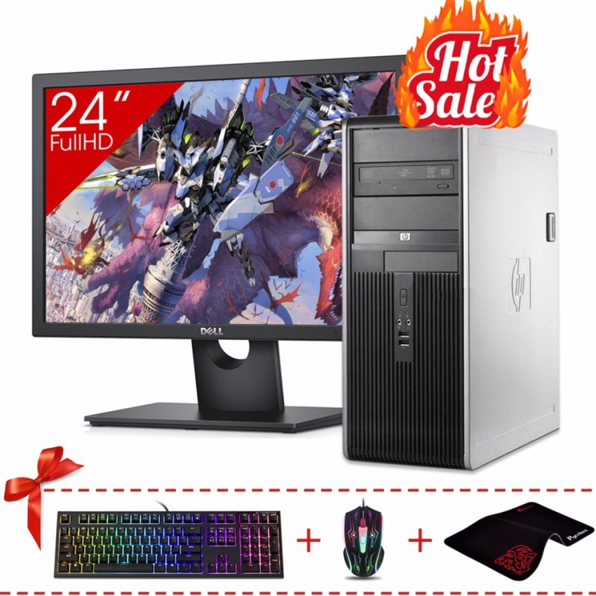 Máy tính để bàn HP DC 7800 MT + Màn hình Dell 24inch Full HD (Core 2 Quad Q8200, Ram 8GB, SSD 120GB, HDD 2TB) + Quà Tặng | BigBuy360 - bigbuy360.vn
