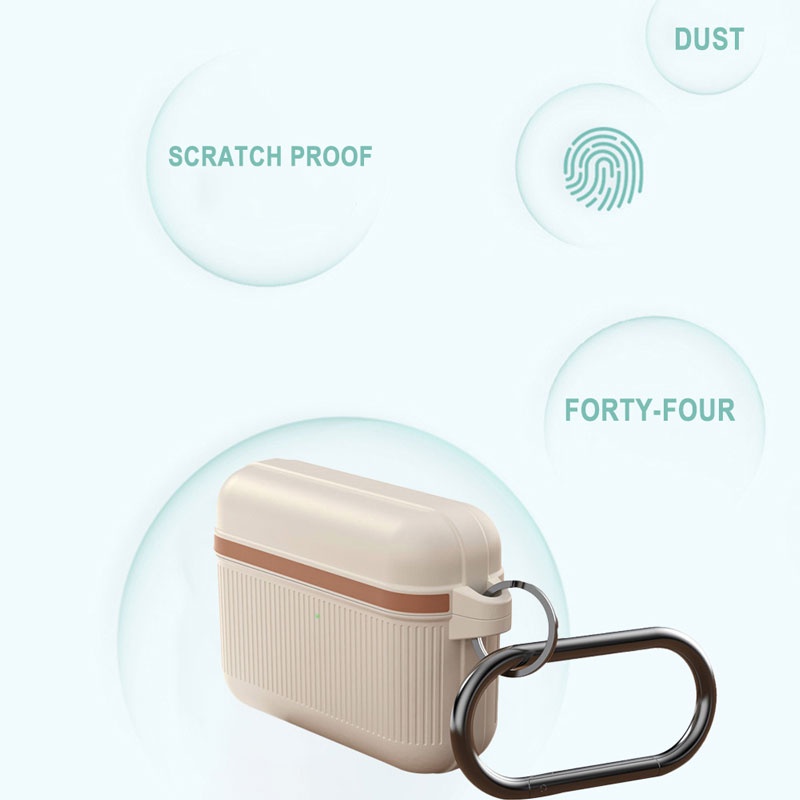Vỏ Bảo Vệ Hộp Sạc Tai Nghe Airpods Pro 3 2 1 Bằng Silicon Mềm Họa Tiết Kẻ Sọc Sang Trọng