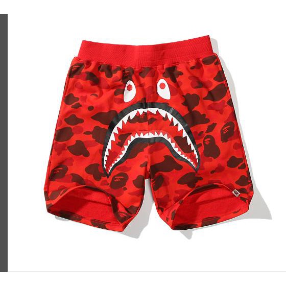 Quần short BAPE vải cotton in họa tiết trang trí thời trang cho nam nữ