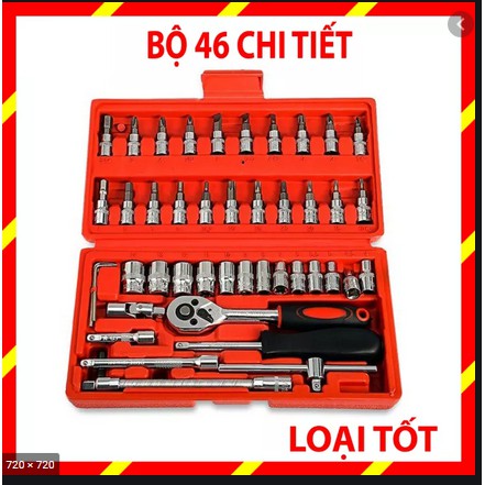 Bộ Dụng Cụ Sửa Chữa Đa Năng 46 Chi Tiết - Bộ Khẩu Sửa Chữa Ô Tô, Xe Máy Hàng Loại 1