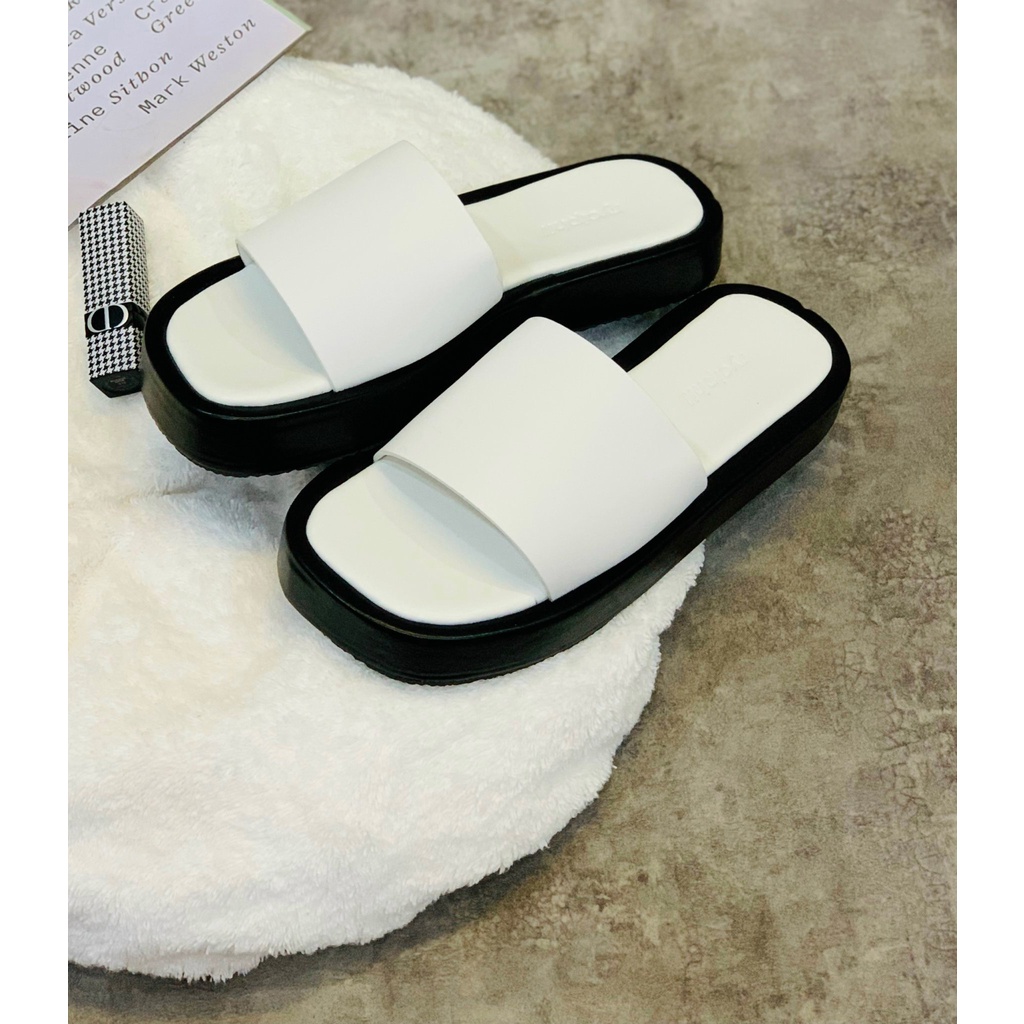 DÉP QUAI NGANG NỮ BÁNH MÌ CAO 3CM PHỐI NHIỀU MÀU HOT TREND TRINH LÊ SHOP TL13