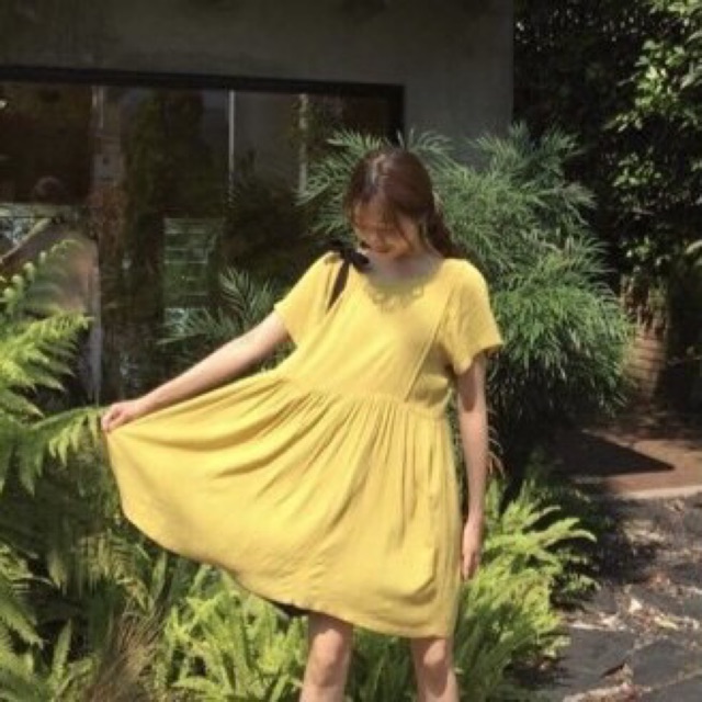 Đầm suông babydoll nơ lưng MH