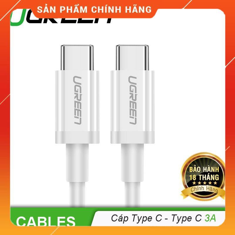 Cáp sạc nhanh USB Type C sang USB Type C UGREEN US264 dòng 3A, kết nối sạc và truyền dữ liệu, hỗ trợ sạc QC3.0