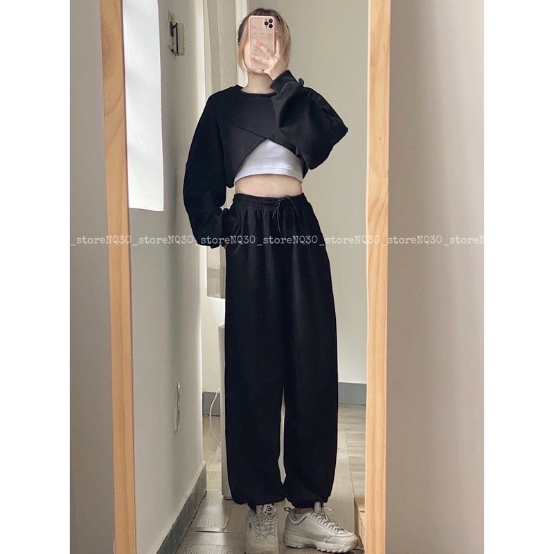 Quần Joger Nữ Fom UNISEX bo chun chất da cá dày dặn
