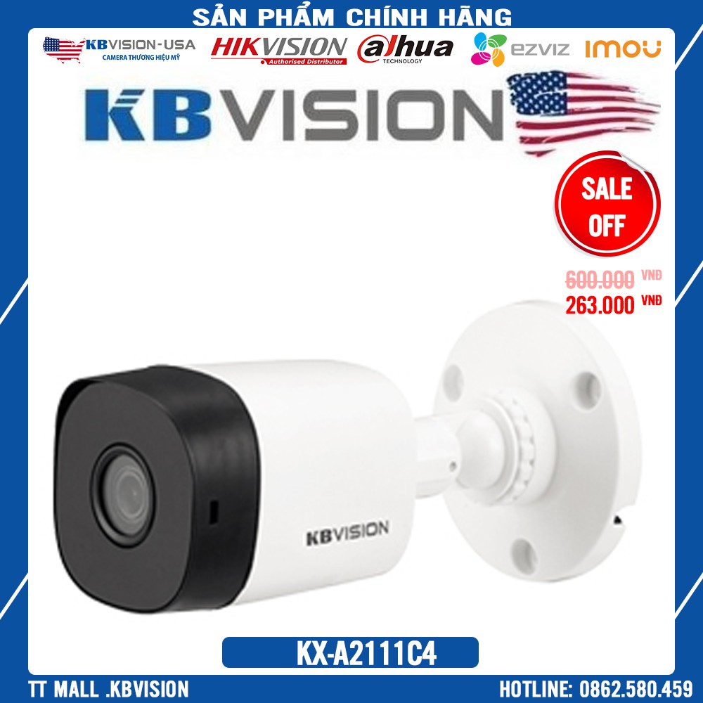 {Giá HỦY DIỆT} Camera KBVISION KX-A2111C4 2.0 Megapixel Panasonic Chipset