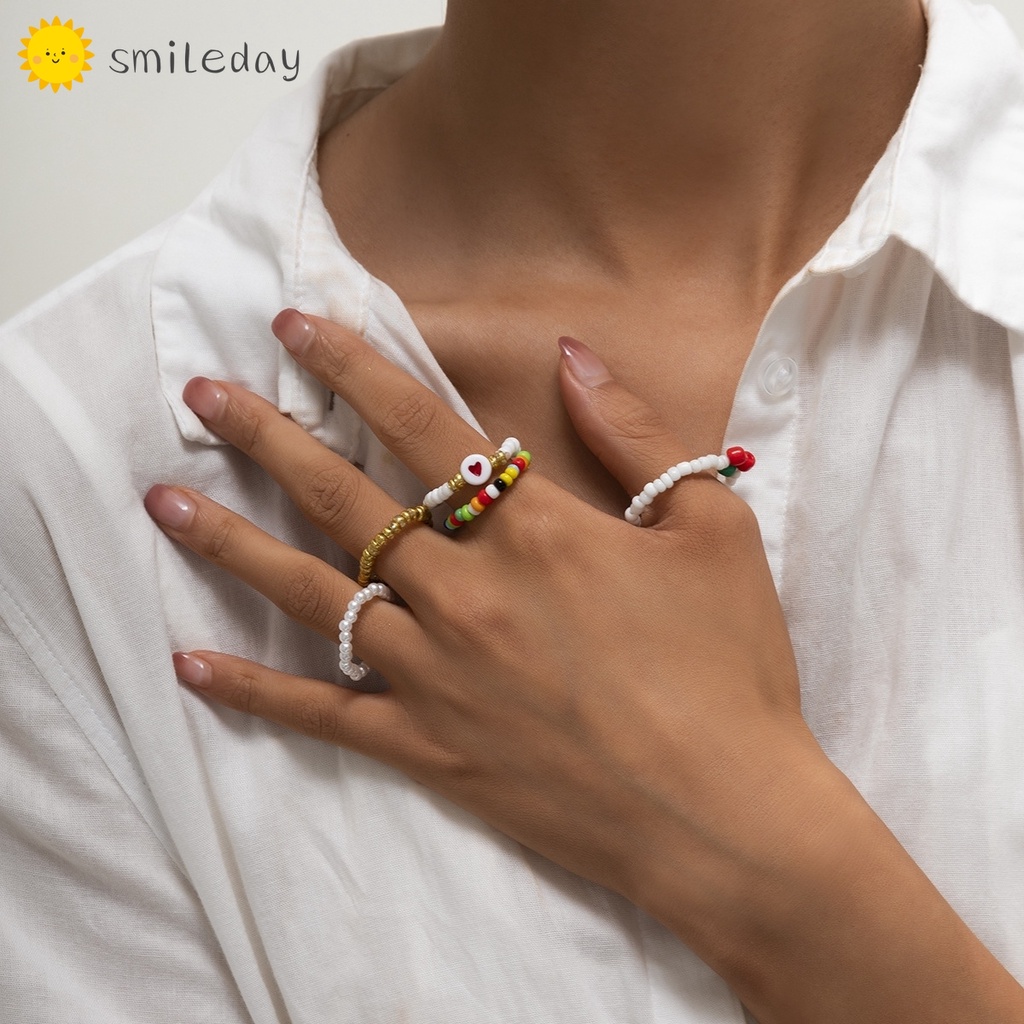 Set 5 nhẫn đeo tay phong cách Bohemia thời trang cho nữ