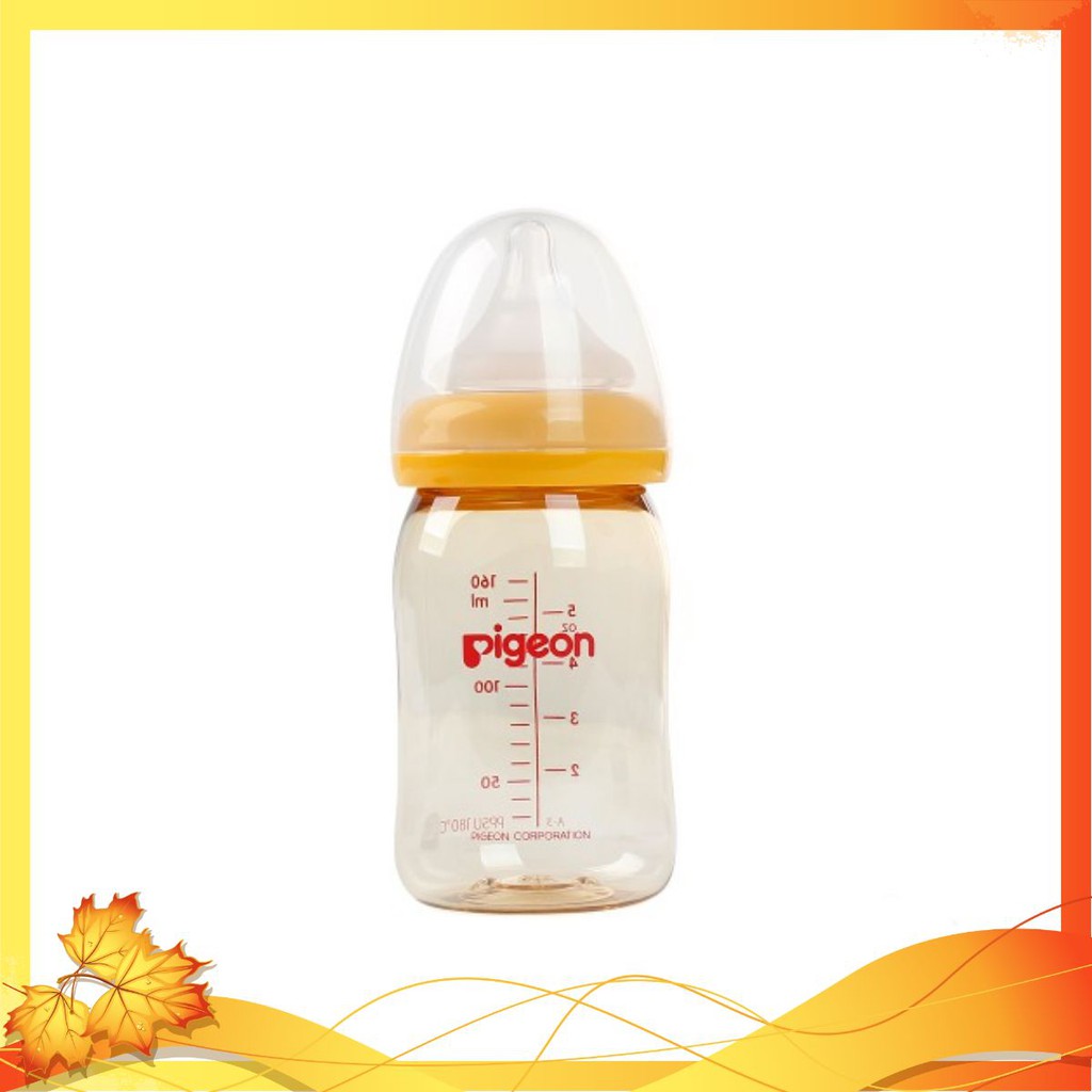 Bình Sữa Cho Bé, Nhựa PPSU Pigeon Cổ Rộng 160ML NHẬP KHẨU, Hàng Cao Cấp