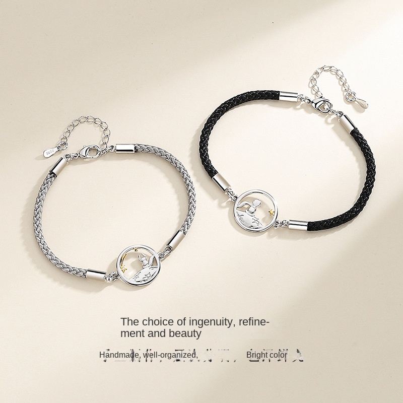 Vòng Tay Dây Bện Mặt Hình Hoàng Tử Bé Và Chú Cáo Cho Cặp Đôi