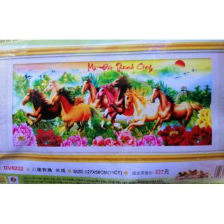 Tranh thêu chữ thập Mã đáo thành công DV6232