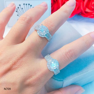 Nhẫn bạc nữ, nhẫn hột cao đính đá thiết kế cao cấp Orin N709