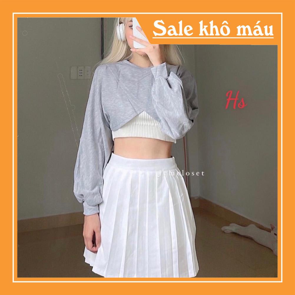 HOT - Chất Vải Xịn Set Croptop Dài Tay Kèm Áo Bra Logo Ngực dưới 59kg B031