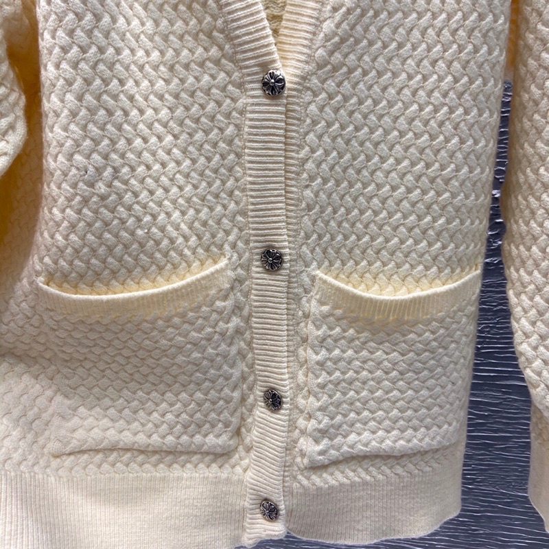 Áo khoác len cardigan thời trang thêu logo thương hiệu Chrome Hearts 2021 cao cấp