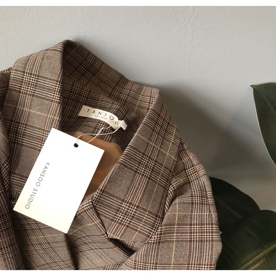 ÁO BLAZER Dài CARO NÂU DORY&PONY RETRO CASUAL JACKET – AK062 (Hàng Công Ty) | BigBuy360 - bigbuy360.vn