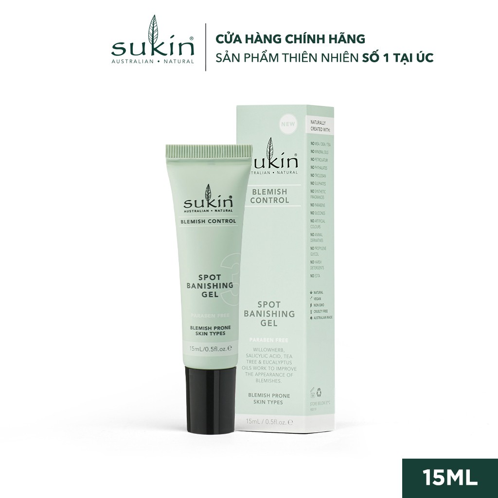 Gel Giảm Mụn Sukin Blemish Control Spot Banishing Gel 15ml