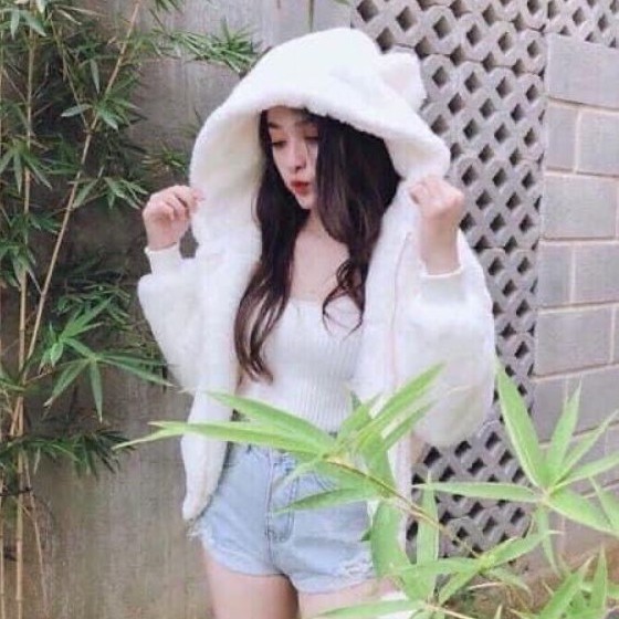 Áo lông nữ🍓🍓  áo khoác lông cừu tai gấu ,chất lông mượt mà về đủ màu, stye ulzzang, giá rẻ, KPI