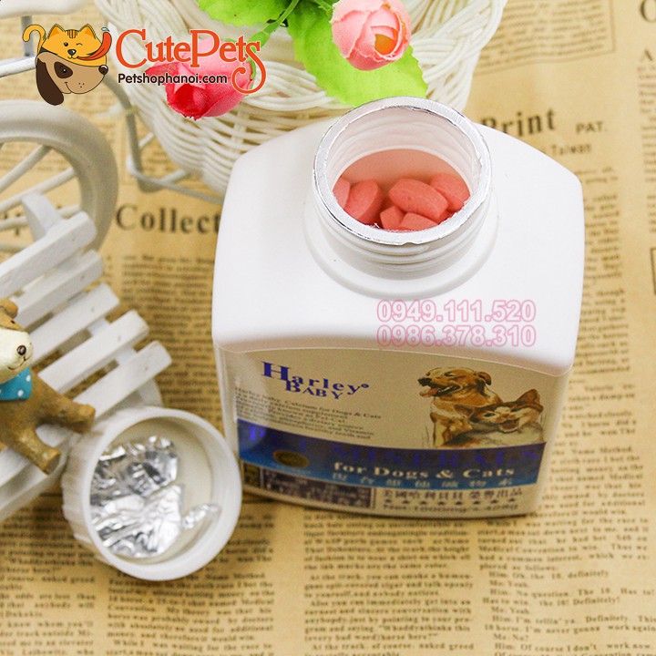 Viên Bổ xung khoáng chất vi lượng Harley Baby Pet Minerals lọ 428 viên - Cutepets
