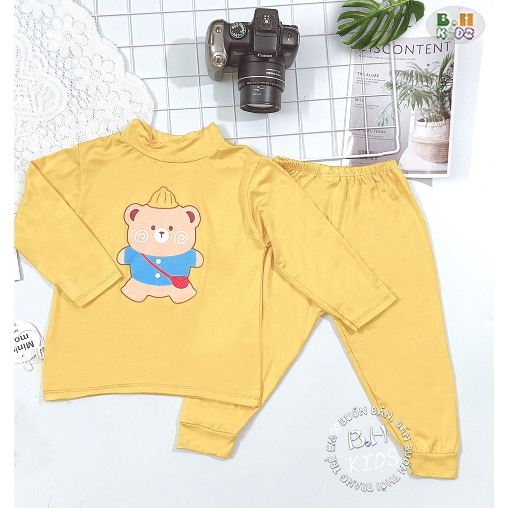 Bộ thun lạnh Minky Mom cổ cao màu sắc đáng yêu cho bé