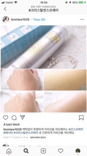 Xịt chống nắng Crystal sun spray