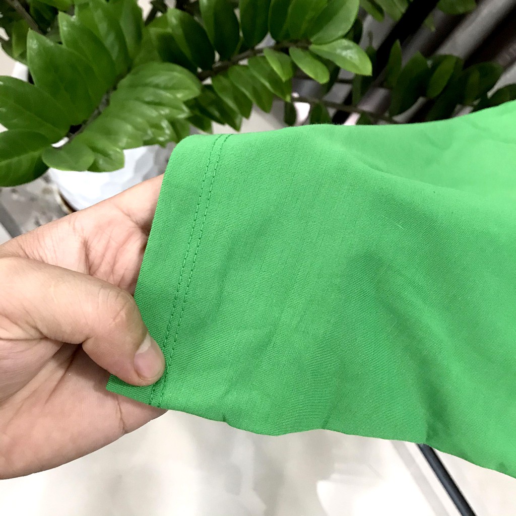 Áo thun nam nữ trơn cổ tròn, tay ngắn Màu xanh két