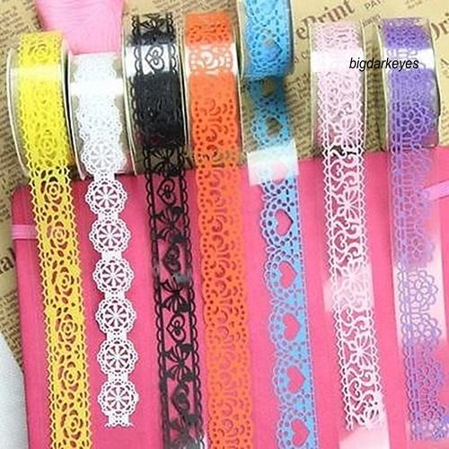 Set 5 Cuộn Băng Dính Họa Tiết Ren Rỗng Dùng Để Trang Trí Đồ Thủ Công