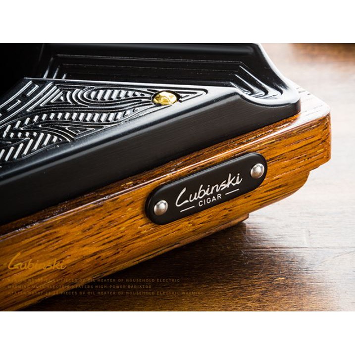 {Size To} Gạt Tàn 4 Điếu Lubinski YJA-20005 Bằng Gỗ Phối Kim Loại Cao Cấp