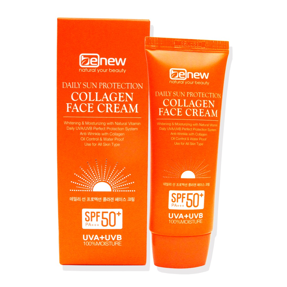 Kem chống nắng trắng da Collagen Benew Face Sun Cream Spf 50pa+++ Hàn quốc cao cấp 70ml/Hộp