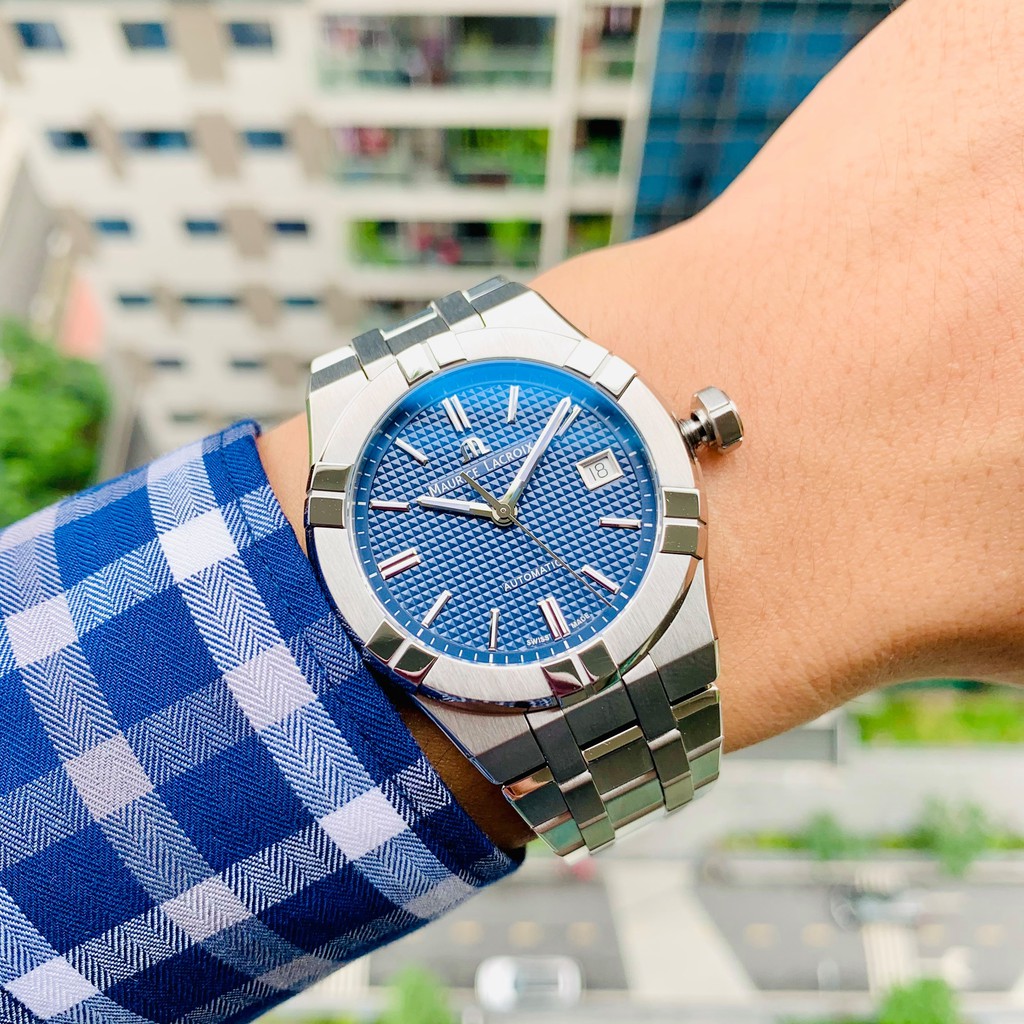 Đồng hồ nam chính hãng Maurice Lacroix Aikon 39mm Blue - AI6007-SS002-430-1 - máy Cơ Automatic - Kính Sapphire