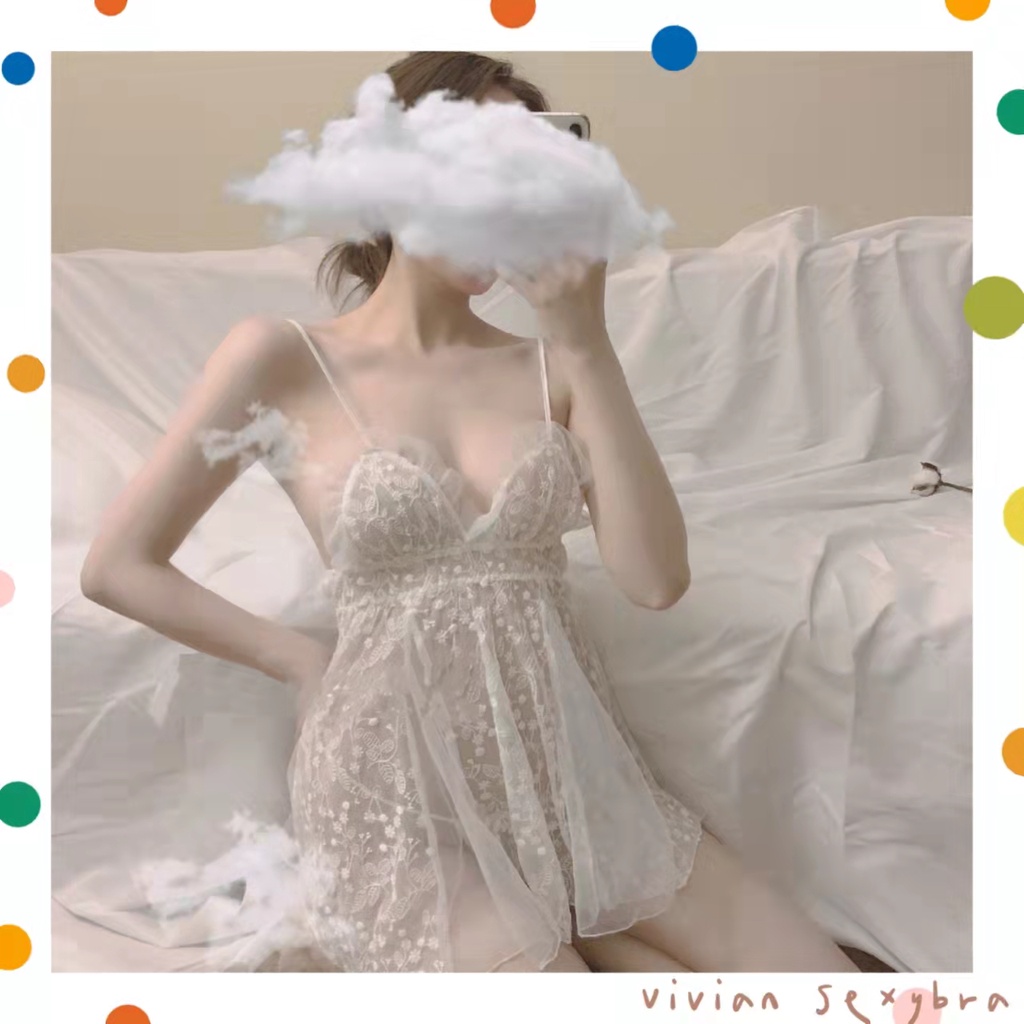 🎀Giao hàng bảo mật🎀Đồ Lót Sexy🎀Đồ Ngủ ren  2 dây phối Freesize 40-65kg---019