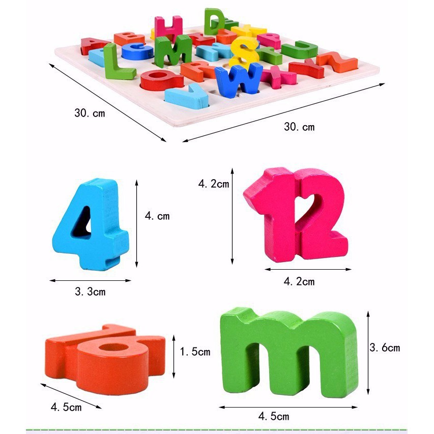 Bảng gỗ học số 3D số nổi có dấu cộng trừ nhân chia bằng