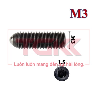 Vít trí đầu bi thép đen M3