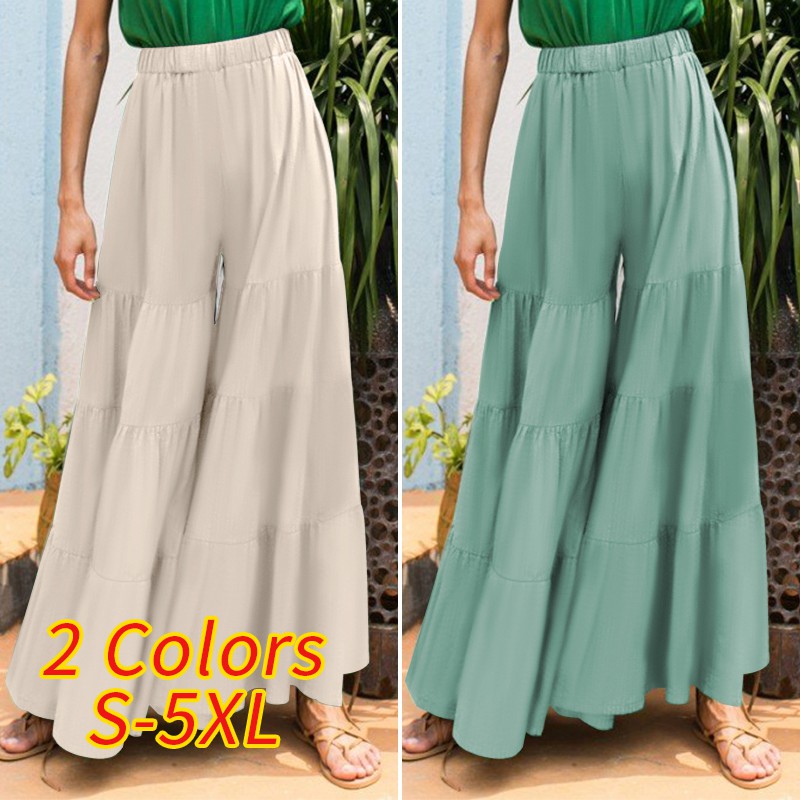 Quần Dài VONDA Ống Loe Màu Trơn Eo Thun Thời Trang Cho Nữ | BigBuy360 - bigbuy360.vn