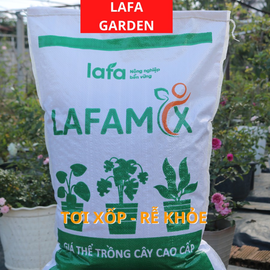 Đất hữu cơ trồng cây cao cấp LAFAMIX, nguyên liệu nhập khẩu, trồng cây hoa kiểng, rau các loại