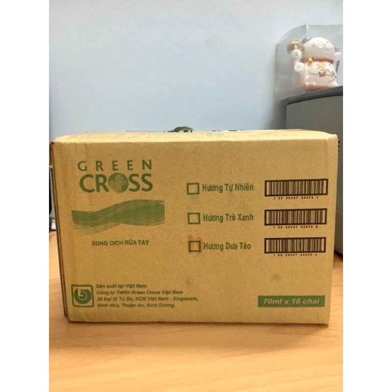 Nước rửa tay khô Green Cross-chai xịt 70ml Hương Dưa Táo/Trà xanh/Tự nhiên