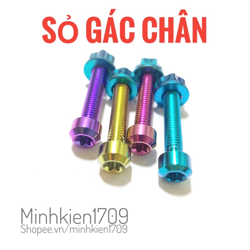 (GR5 XỊN) Ốc sỏ gác chân titan đủ màu cho mọi loại xe