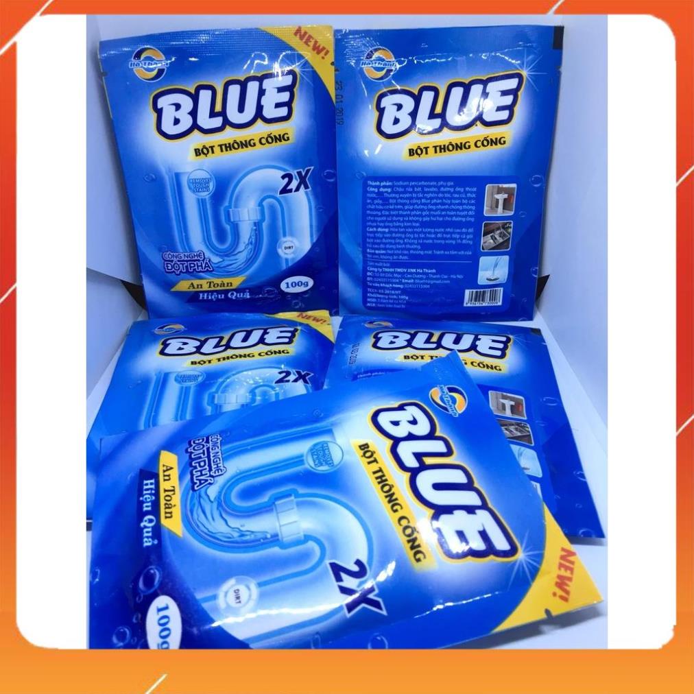 XẢ HÀNG Bột Thông Cống Blue 100 g Siêu Mạnh đánh tan tắc nghẽn