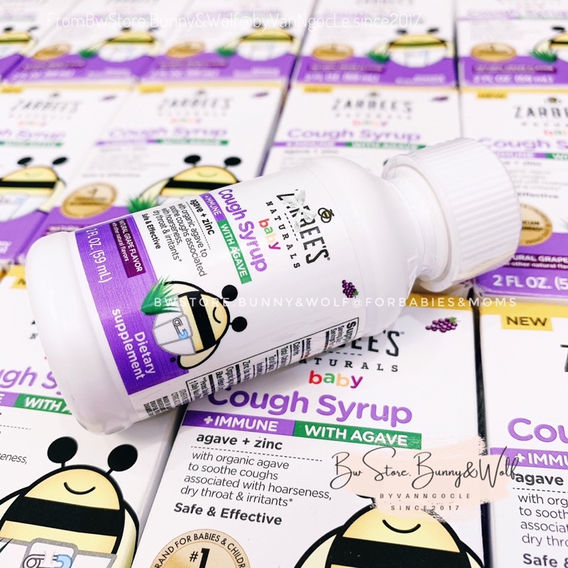 Siro Ho Kết Hợp Tăng Đề Kháng Zarbee’s Naturals Mỹ 59ml [ Hàng Air - BW Store ]