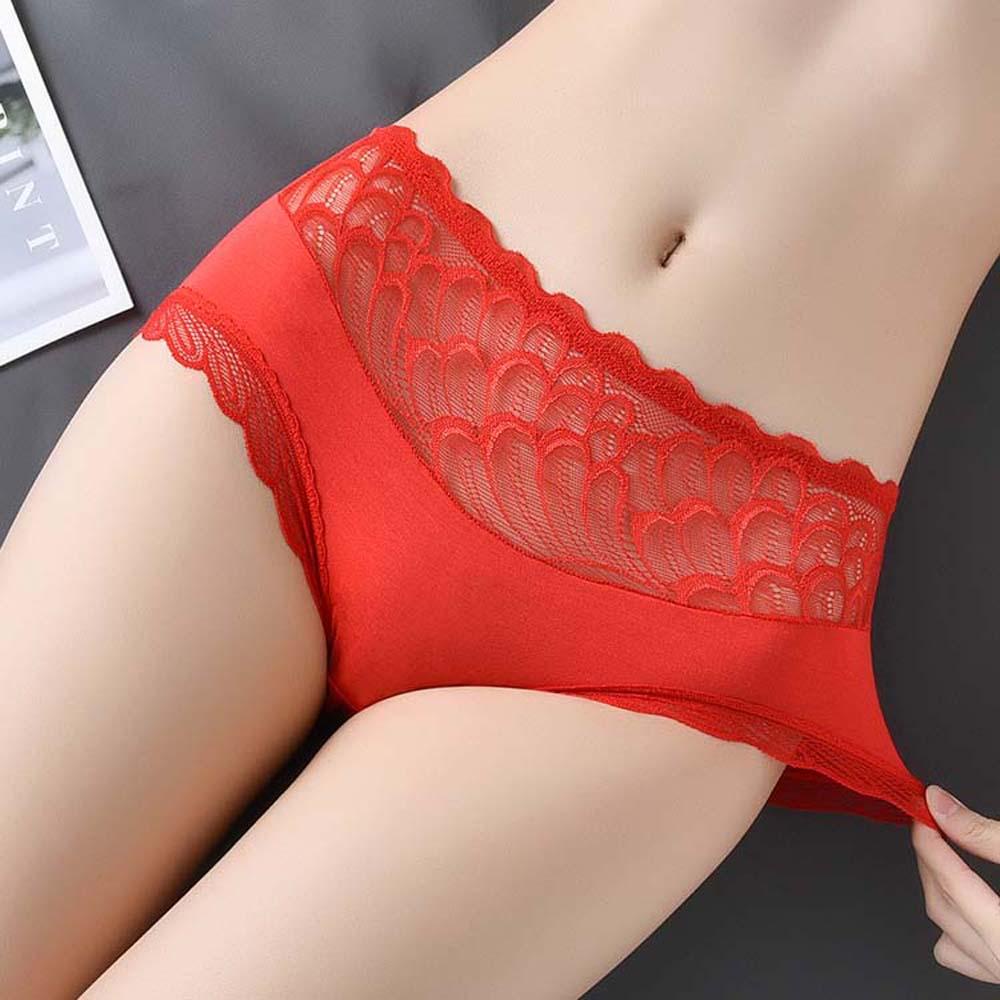 Quần Lót Cotton Tổng Hợp Lưng Vừa Không Đường May Phối Ren Nhiều Màu Sắc Cho Nữ