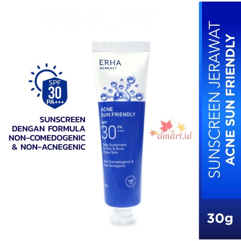 (Hàng Mới Về) Tuýp Kem Chống Nắng Chăm Sóc Da Chống Tia Uv Spf30 / Pa + + + / S Chống Mụn Erha 30 Gr