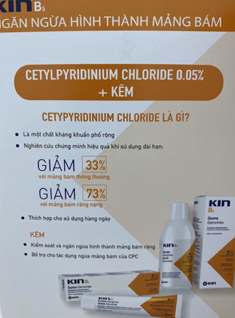 KEM ĐÁNH RĂNG KIN B5 NGĂN NGỪA MẢNG BÁM