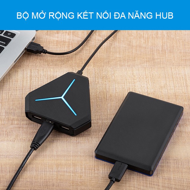 Bộ chia cổng HUB USB SIDOTECH mở rộng kết nối đa năng 6 cổng USB tốc độ cao, cổng Audio, đầu đọc thẻ nhớ, đèn LED | WebRaoVat - webraovat.net.vn